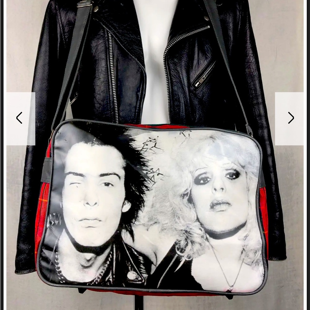 Sex Pistols punk bag purse leather Sid Vicious Nancy Spungen plaid